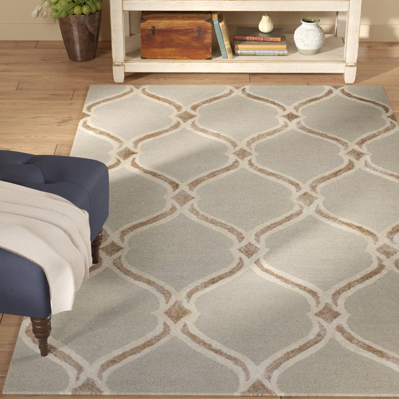 Tapis géométrique en laine / viscose touffeté à la main Patchin, Rectangle 8 pi x 10 pi