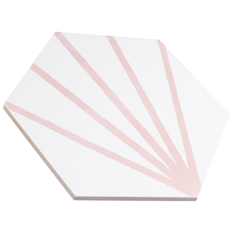 Horizon Dawn Hex 7-3/4" x 9" Porcelain Floor and Wall Tile, Rosa