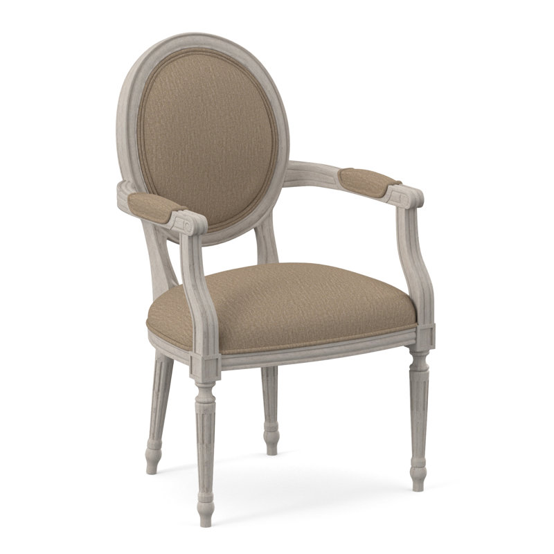 Dauphin Arm Chair, Bisque, Filigree Ivory