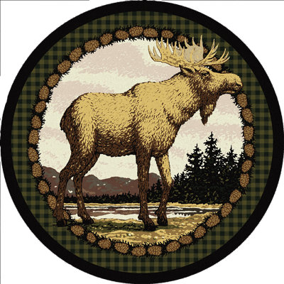 Tissu écossais rond 7 pi 7 po beige/brun Tapis décoratif