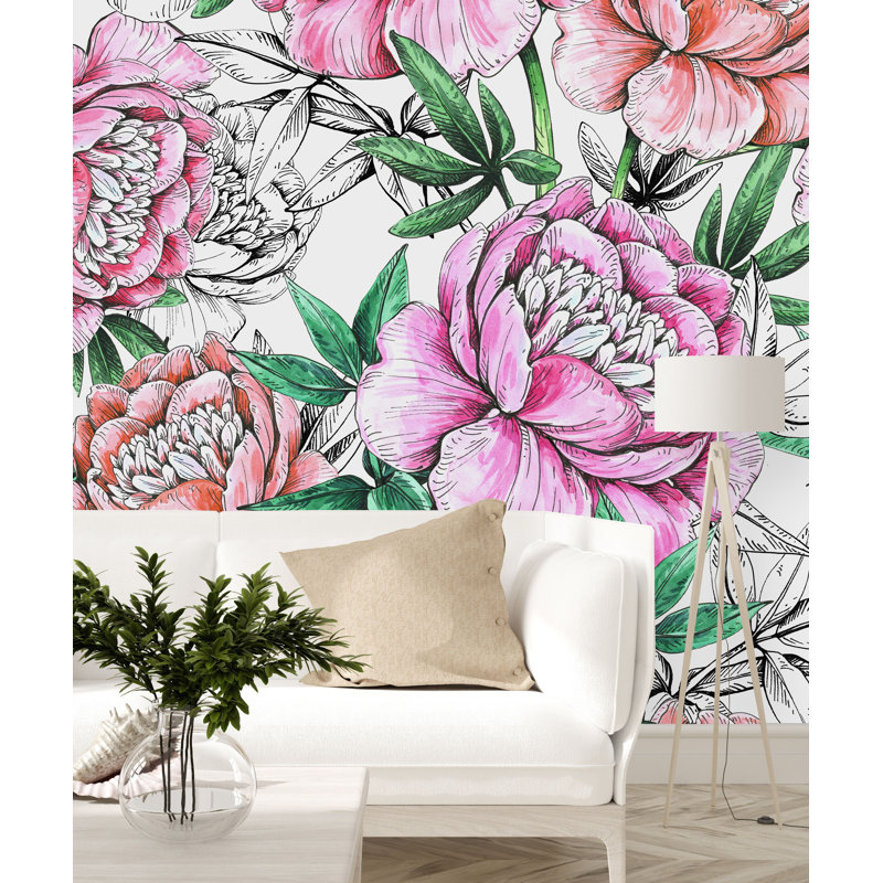 Vinyl Pink Large Wallpaper M1311, 125" W x 10.42" L