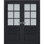 Portes doubles françaises intérieures en verre dépoli Veregio 7339 Anthracite, cadre en bois massif, moulures, portes robustes pour placard ou chambre à coucher, 48 po x 80 po (2 x 24 x 80)
