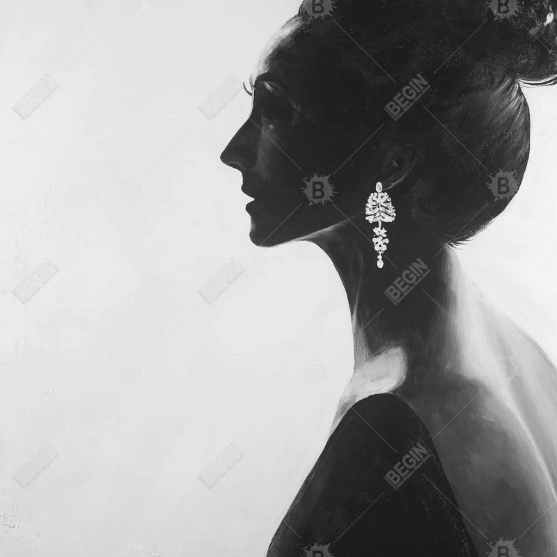 «Chic Woman - Hyperrealist Livingroom», reproduction encadrée