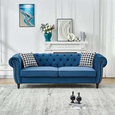 Canapé en tissu d'ameublement en velours Chesterfield Chester