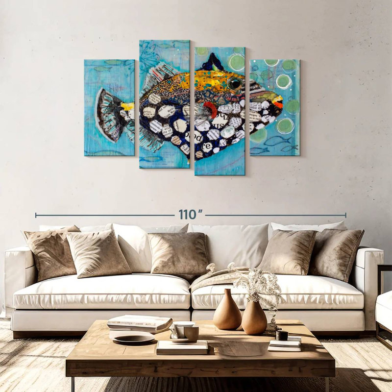 Brampt Clown Triggerfish, 48" H x 75" W