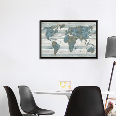 Carte du monde sur bois par Jamie Macdowell - reproduction