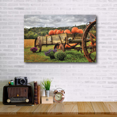 « citrouille wagon », reproduction de photo sur toile tendue