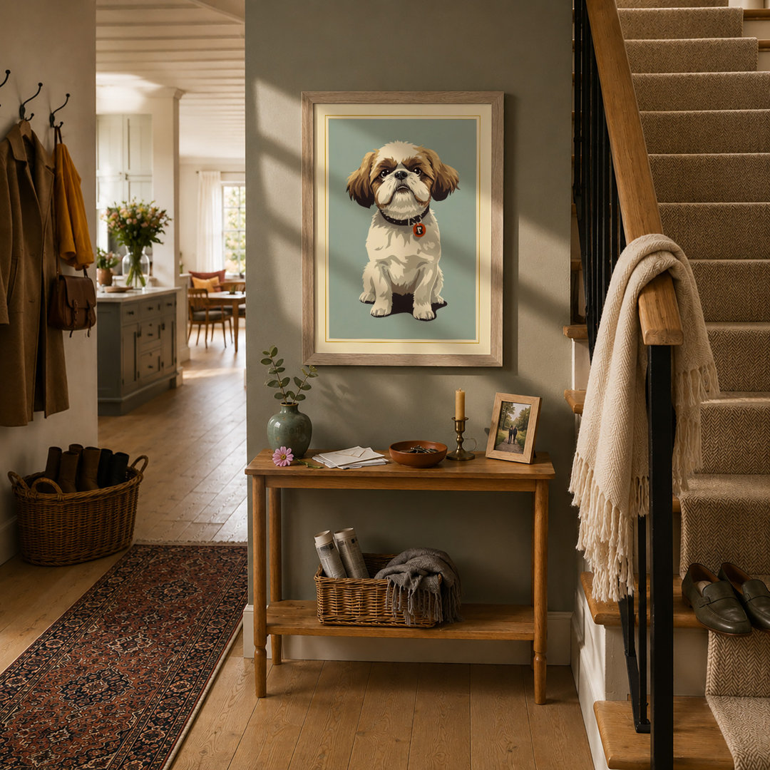 Shih Tzu Portrait Vintage - Framed Print