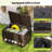 48 Gallon PE Wicker Rattan Deck Box w/ Shoe Rack Outdoor Storage Bin w/ Protective Liner