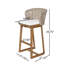 Tabouret d'extérieur en bois d'acacia et osier naturel