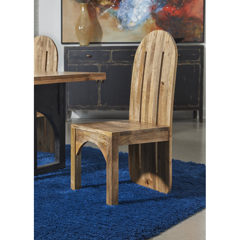 Chaise d'appoint en bois massif Gerlac, Brun teint moyen