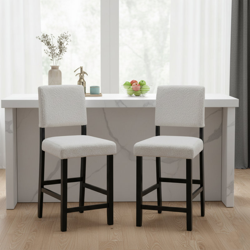 Avella 24" H Boucle Fabric Counter Stool
