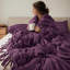 2 pièces d'édredon mauve simple / simple TG, en microfibre au design romantique, en microfibre brossée prélavée à la chaleur semblable à celle des nuages, avec motif à utiliser et attaches délicates, lavable à la machine, standard 100-126015695-126015691