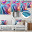 Art transitionnel transitionnel sur toile rose et bleu IV-942309579