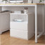 Table de bout avec station de charge USB C rapide, canapé avec 2 tiroirs, grande armoire de rangement moderne en bois pour le salon, la chambre à coucher, le bureau, blanc