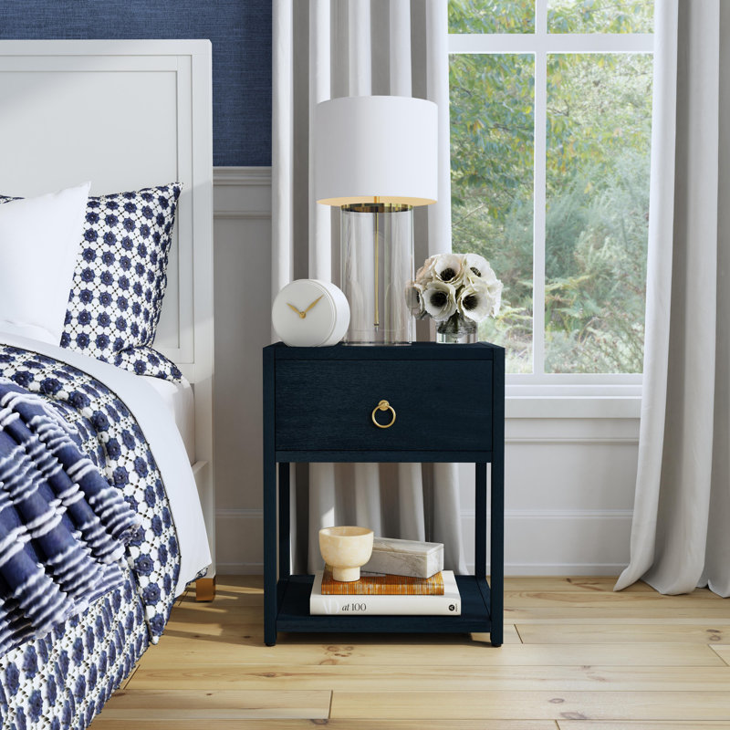 Lark End Table, Navy Blue