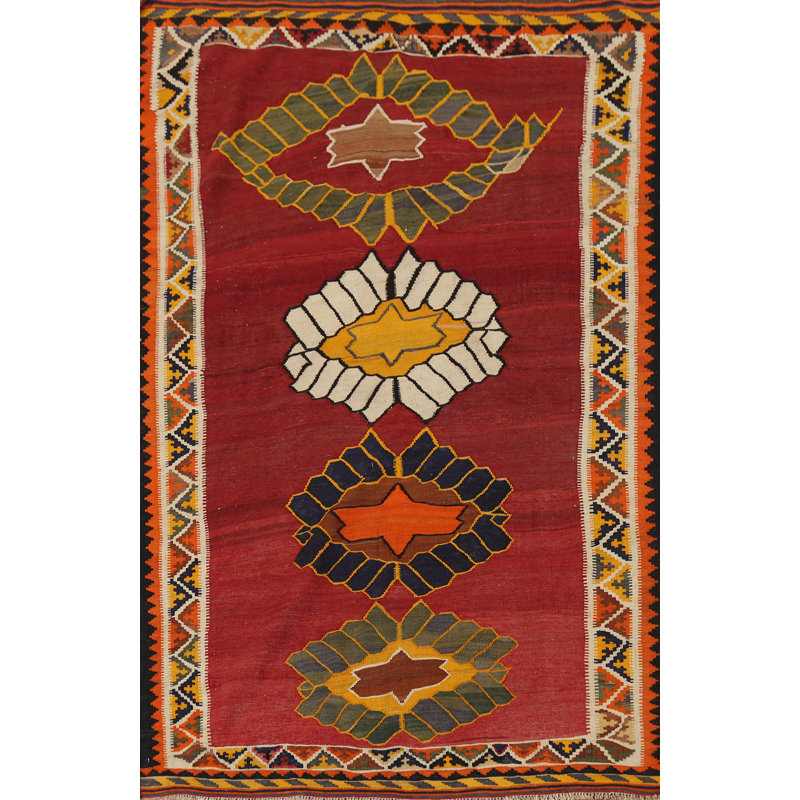 Tapis tissé à plat kilim légumes 5 x 7