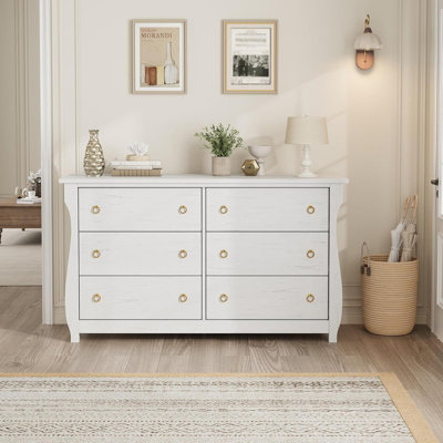 Commode Boho 6 / 7Drawer - Commode de rangement en bois texturé pour chambre à coucher et salon