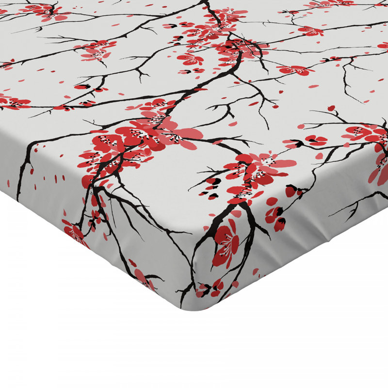 Microfiber Floral Fitted Sheet, Twin Fitted Sheet