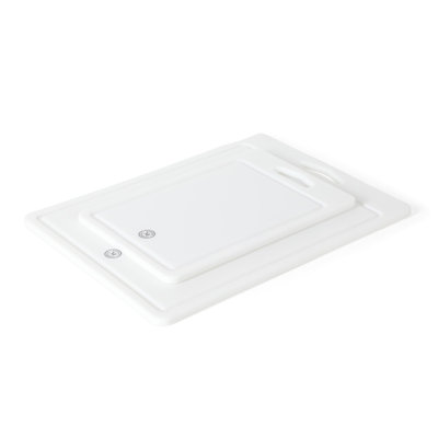 Martha Stewart Polypropylene Cutting Board 2pc Set (16" x 12" and 12" x 8") - Linen