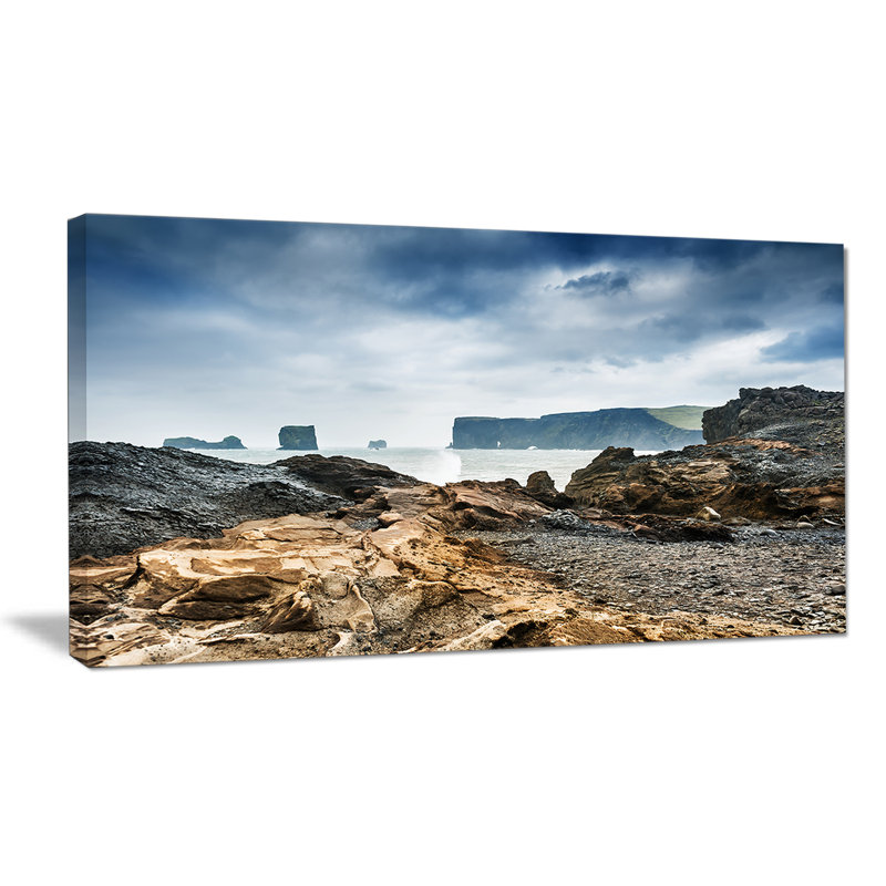 « storm of rocky coast », reproduction de photo sur toile tendue, H 20 po x l 40 po x P 1po