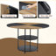 Table de salle à manger moderne de 47,3 pouces de diamètre à épissage circulaire - Rangement double couche