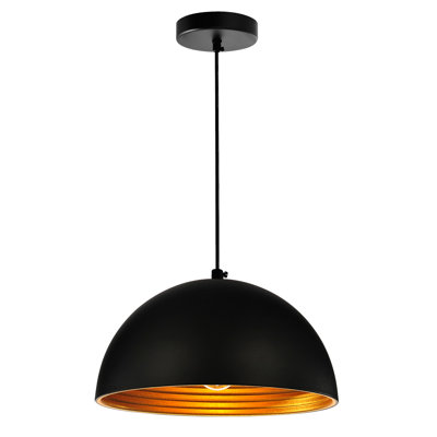 Mini-luminaire suspendu 1 lumière avec finition noire