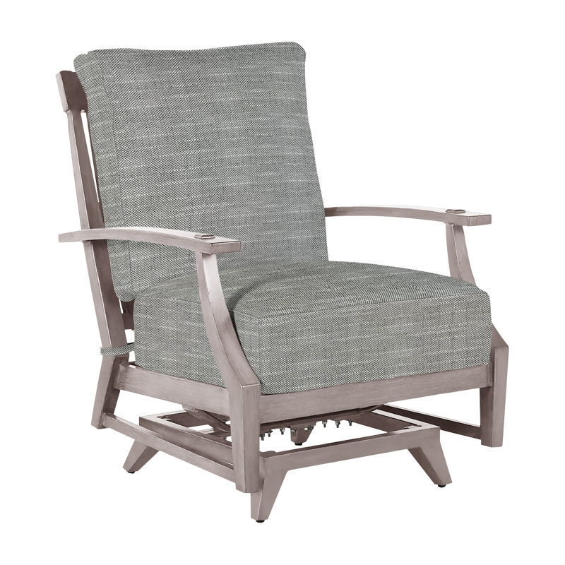 Croquet Patio Chair with Cushions, Rollo Silver InsideOut® Linen, No Welt, Oyster