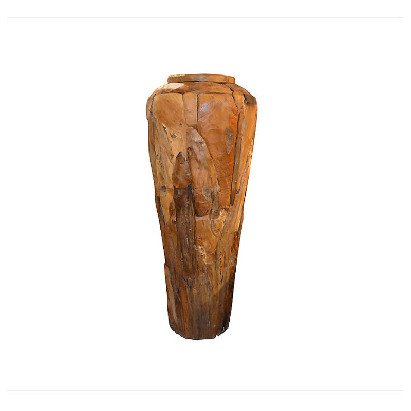 Vase de plancher en bois massif naturel 48 "