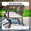 Chaise avec accoudoirs en rotin brun foncé Leonard