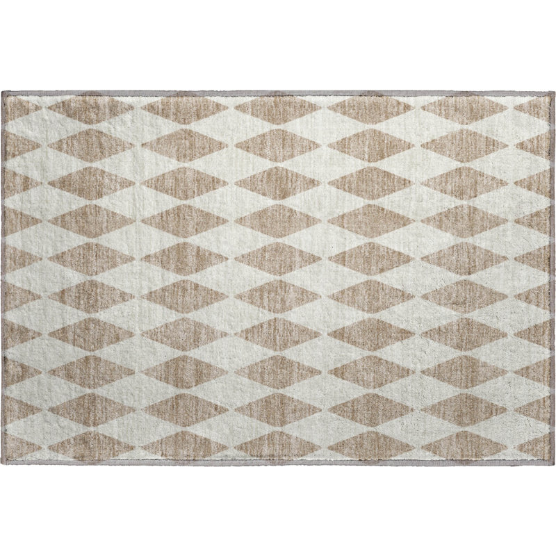 Premium Machine Washable Cerrito AMF578 Taupe Rug, Rectangle 1'8" x 2'6"