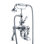 Classic White Double Handle Deck Mounted Thermostatic Bath/Shower Mixer with Tub Faucet and Handshower