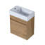 Meuble-lavabo flottant 18 po avec lavabo en résine et porte à fermeture en douceur, concepts modernes, grand rangement, lavabo mural imitation chêne 18 po-324257202