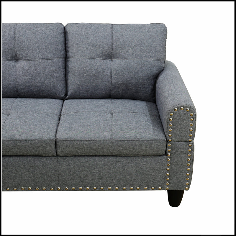 Canapé d'angle en L avec porte-gobelets - Côté gauche, coussins moelleux et construction durable pour un confort et un style optimaux