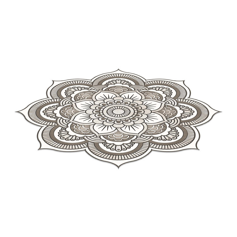 Tapis d'intérieur en polyester tissé à la machine Novelty Weintraub, Nouveauté 5 pi 3 po x 5 pi 3 po