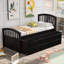 Lit plateforme simple pour lit d'enfant en bois massif brun avec six tiroirs de rangement intégrés