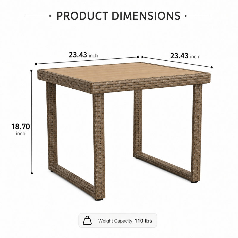 Table d'appoint extérieure l 23 po x P 23 po