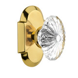 Cottage Plate with Oval Fluted Crystal Door Knob