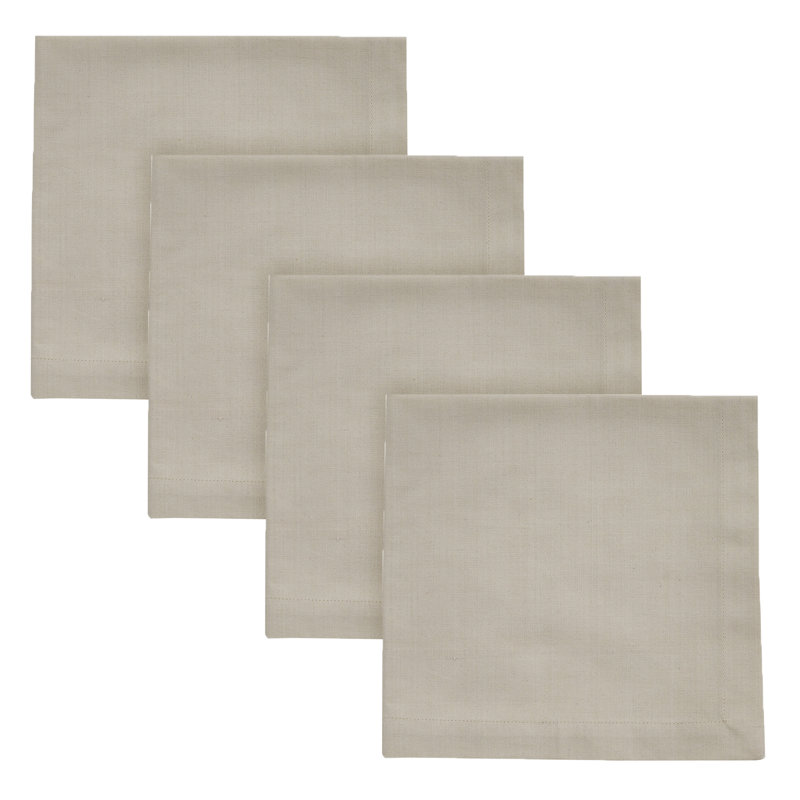  Ensemble de 4 serviettes de table Pebble Elements, Blanc cassé / blanc, Carré 20 po