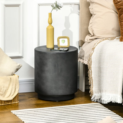Table d'appoint en béton imitant le béton en gris foncé, légère pour l'intérieur et l'extérieur, pieds réglables, gris café pratique - style apparence de béton, légère, 4, intérieur / extérieur, table, 14,5 po x 14,5 po x 17 po