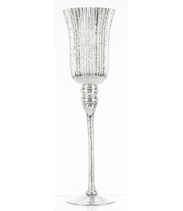 Jacksonwald Glass Tabletop, 40cm H x 12cm W x 12cm D, Matt brushed nickel