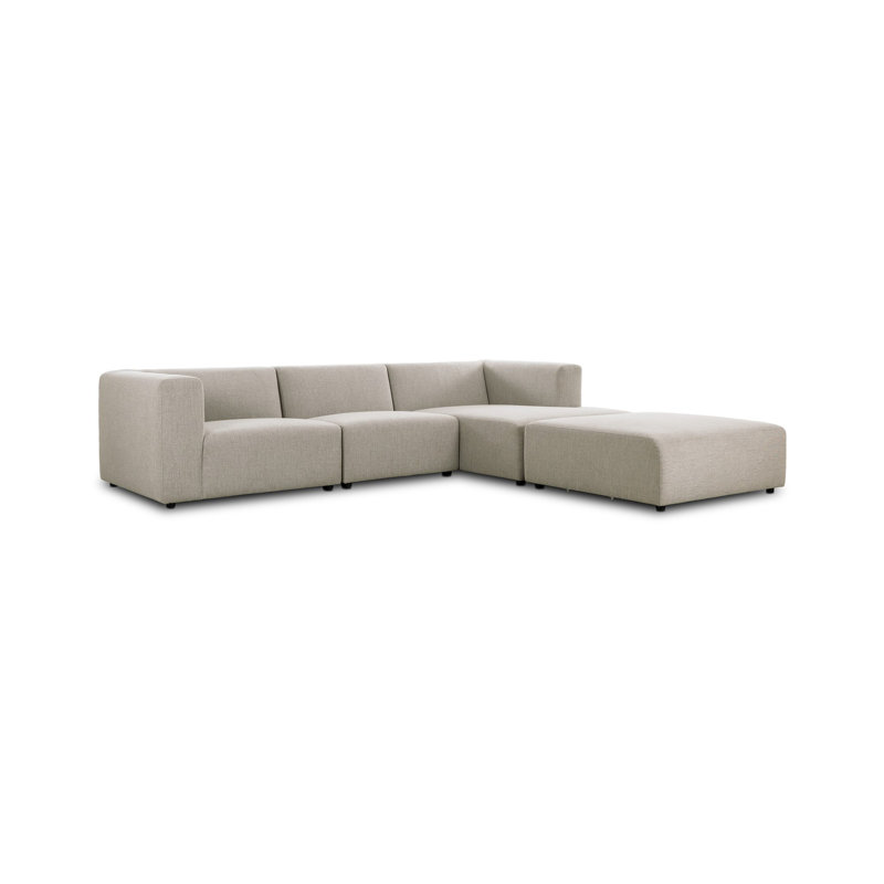 Lawndale 3PC LAF Sectional W/ Ottoman-Napa Sandstone, Right Hand Facing