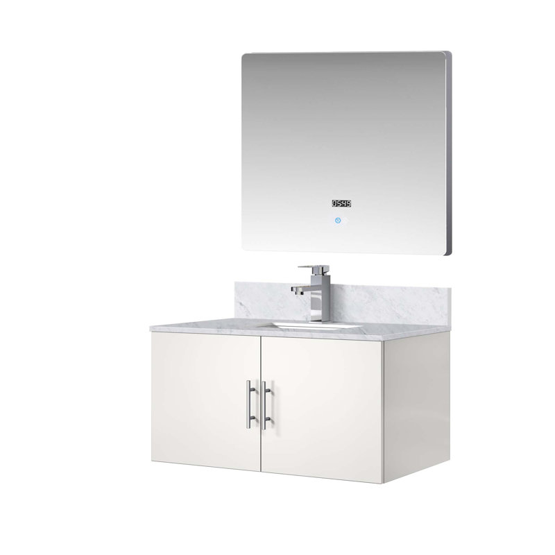 Ensemble de meuble-lavabo avec robinet et miroir DEL