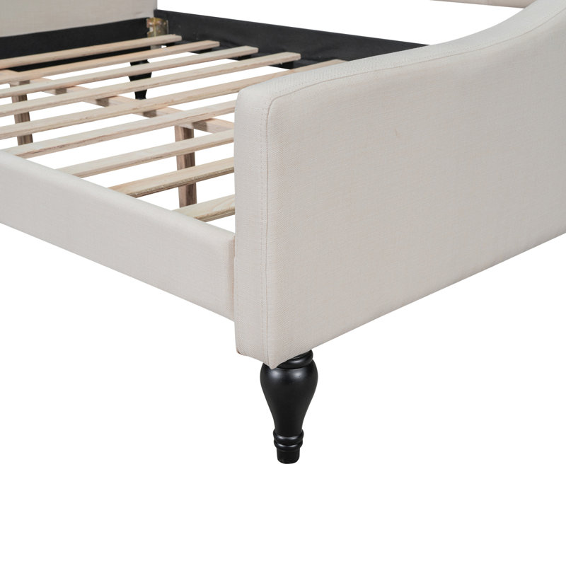 Lit de jour double capitonné capitonné, beige
