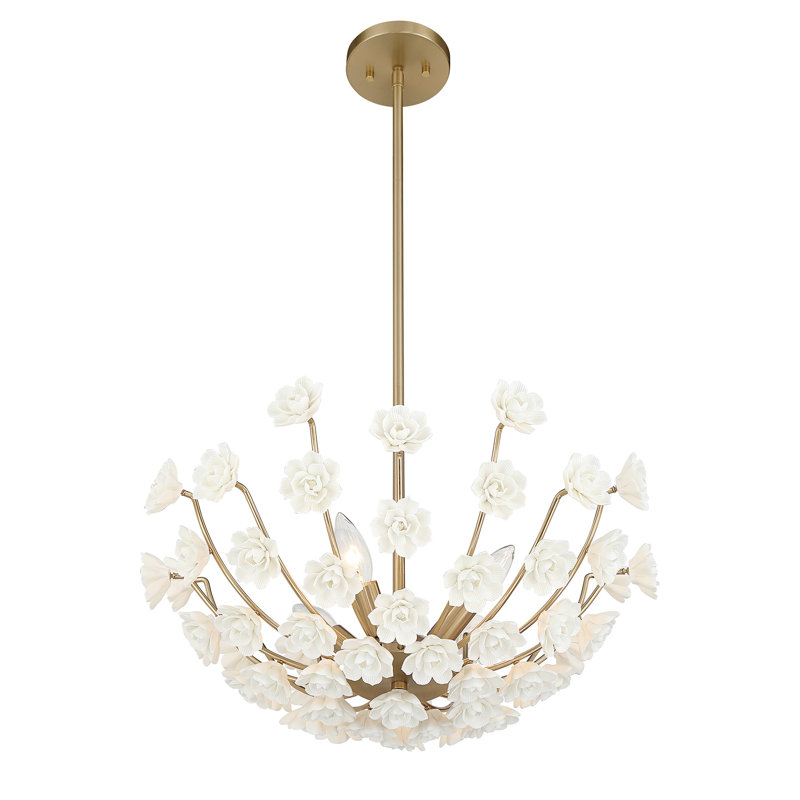 Flores 4-Light Chandelier in Noble Brass by Breegan Jane