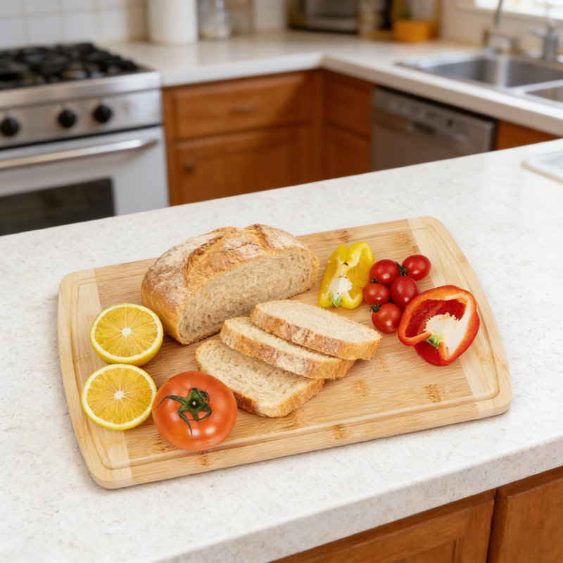Planche à découper en bambou 16 x 10 x 1 po avec rainure pour la cuisine