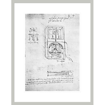 Fol. «54r from Paris Manuscript B» par Leonardo da Vinci, impression giclée encadrée