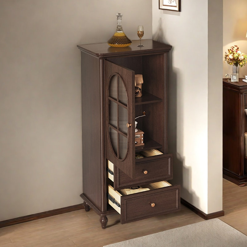 American modern solid wood accent cabinet