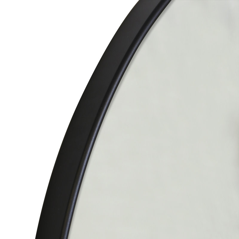 Miroir rond en aluminium, Noir