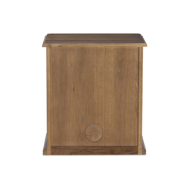 Poppy Nightstand-Saddle Brown, Left